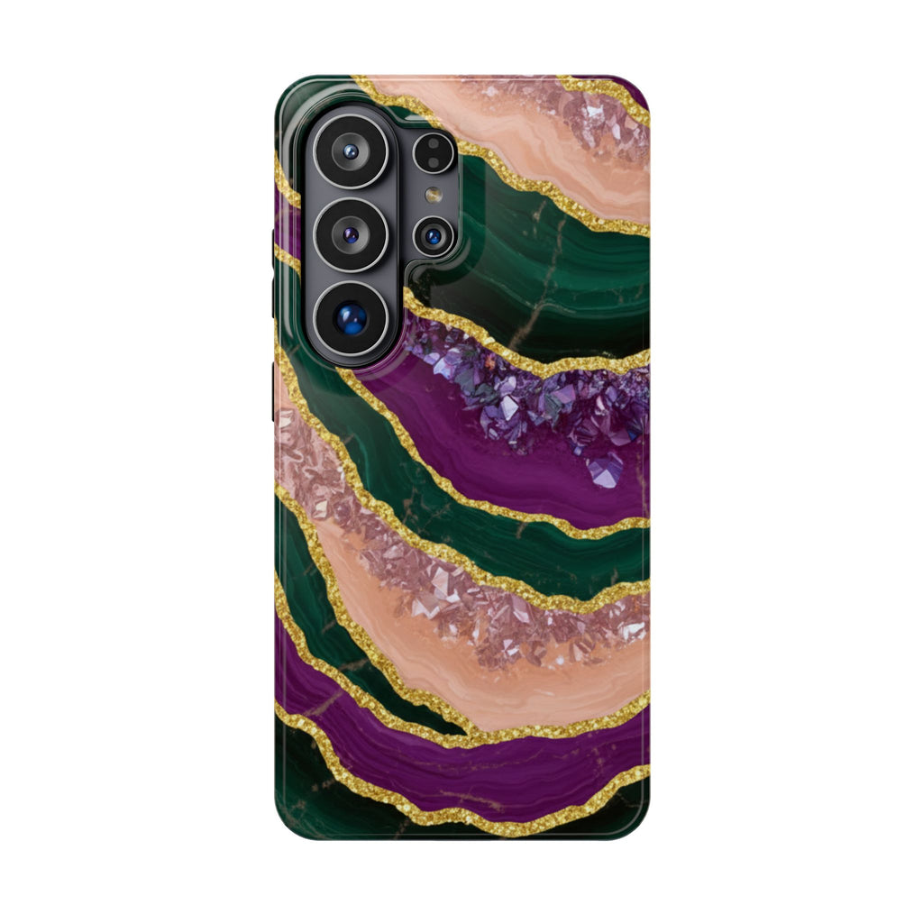 Samsung Galaxy case Impact-Resistant phone cover 25, 26 - Crystal Stone Pattern