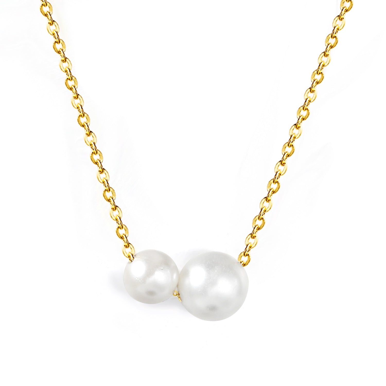 Duo Pearl Drop Necklace