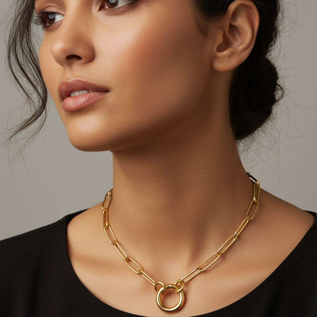 Golden Harmony Wire Necklace