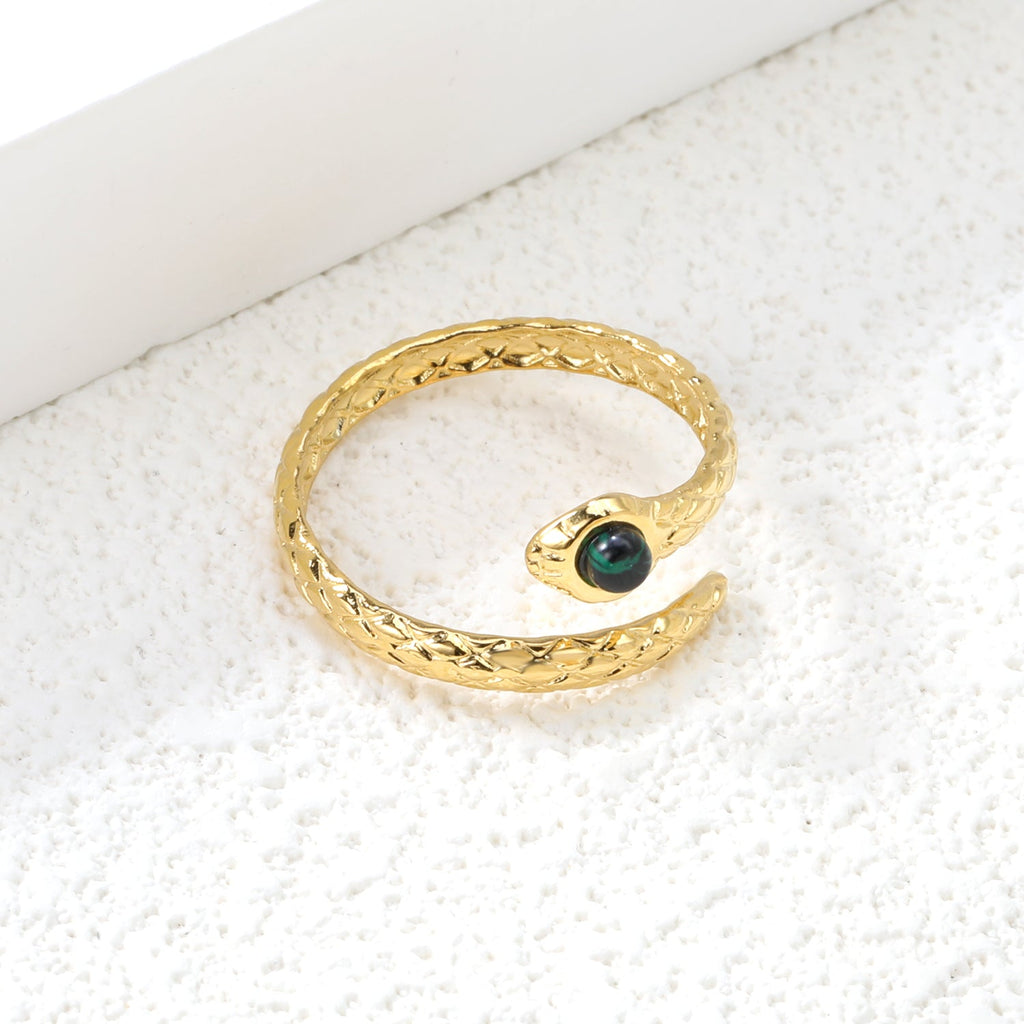 Emerald Twist Stainless Ring