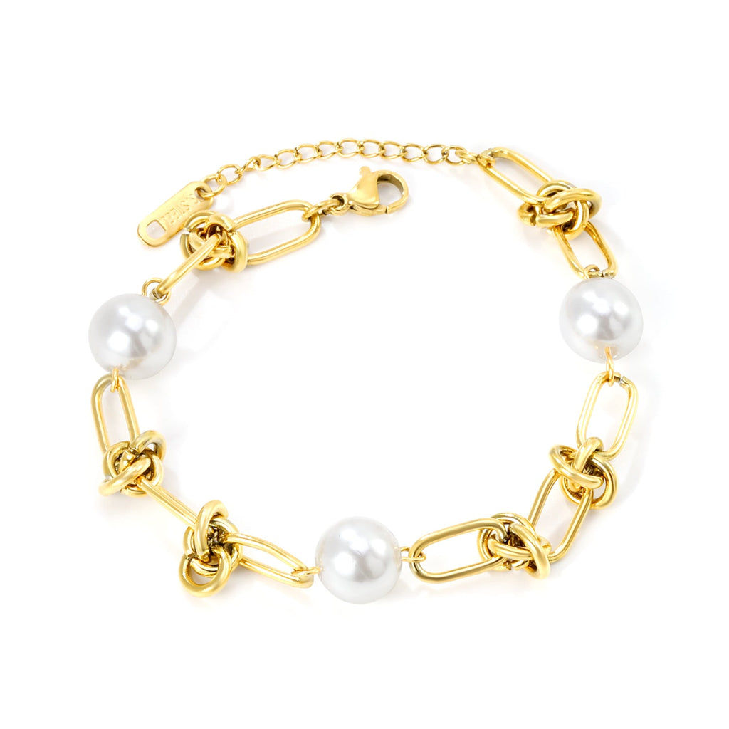 Knotty Pearl Charm Bracelet