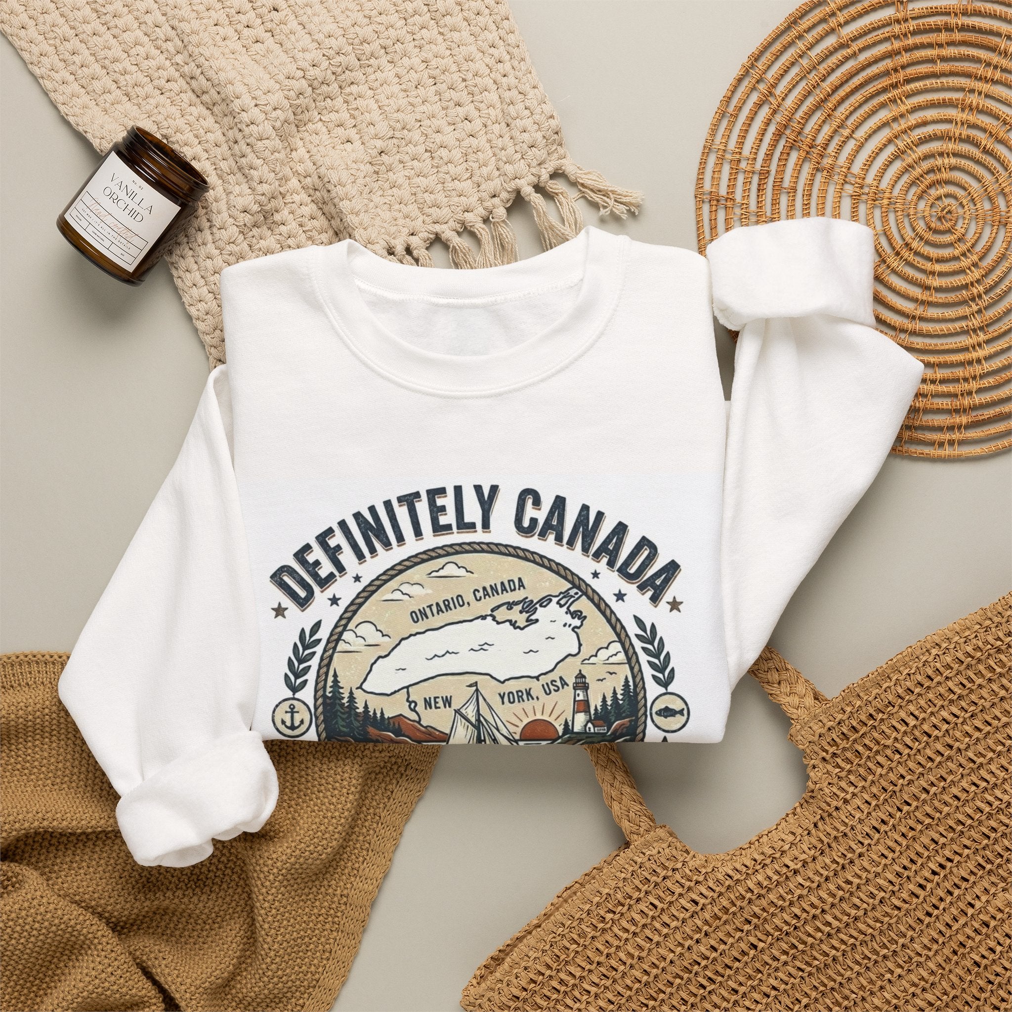 Lake Ontario Sweatshirt for Girls, Cute Ontario Crewneck, Canadian Girl Sweatshirt, Lake Lover Gift, Canada Pullover, Youth Sweatshirt