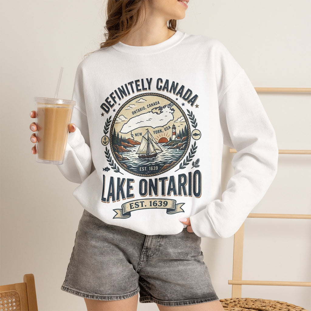 Lake Ontario Sweatshirt for Girls, Cute Ontario Crewneck, Canadian Girl Sweatshirt, Lake Lover Gift, Canada Pullover, Youth Sweatshirt
