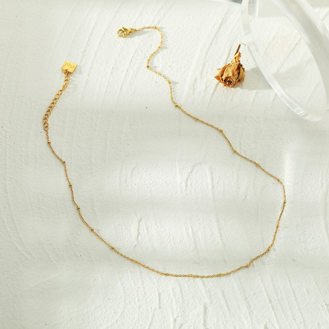 AVERY 20" Gold: Essential Daily Wear Beaded Gold Chain Necklace