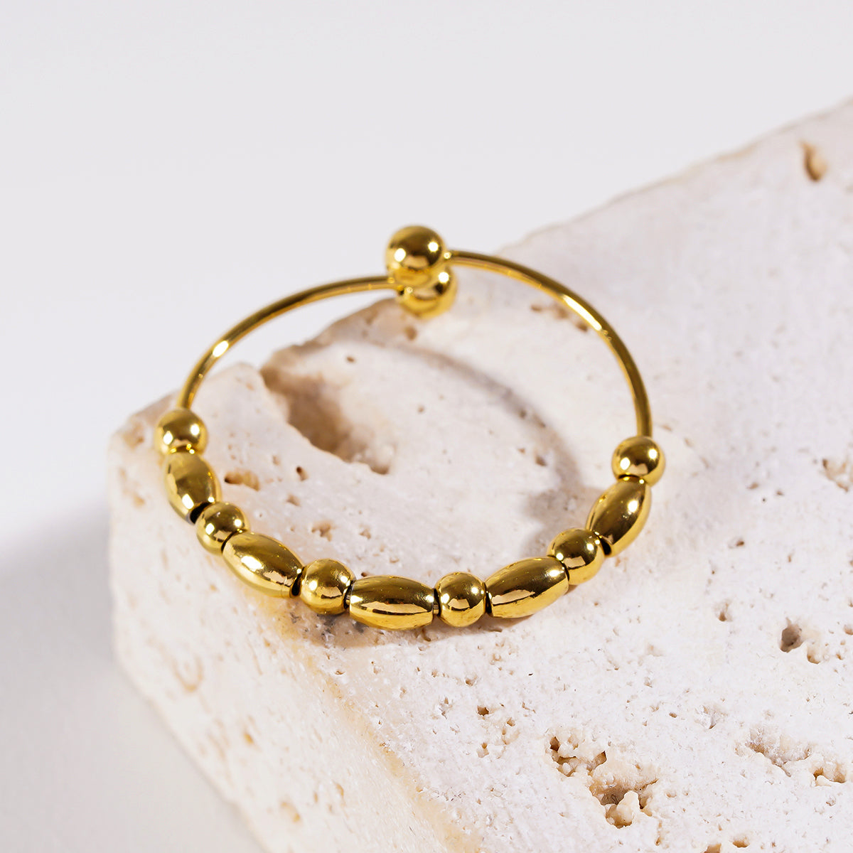 BERNILA: Contemporary Round & Oval Beaded Ring