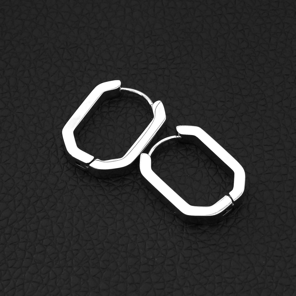 CACCURI Geometric Shaped Contemporary Hoop Earrings (In Gold & Silver)