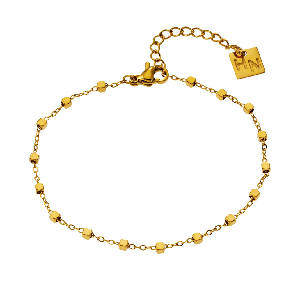 DEMELZA Gold: Essential Daily Bracelet with Delicate Square Beads