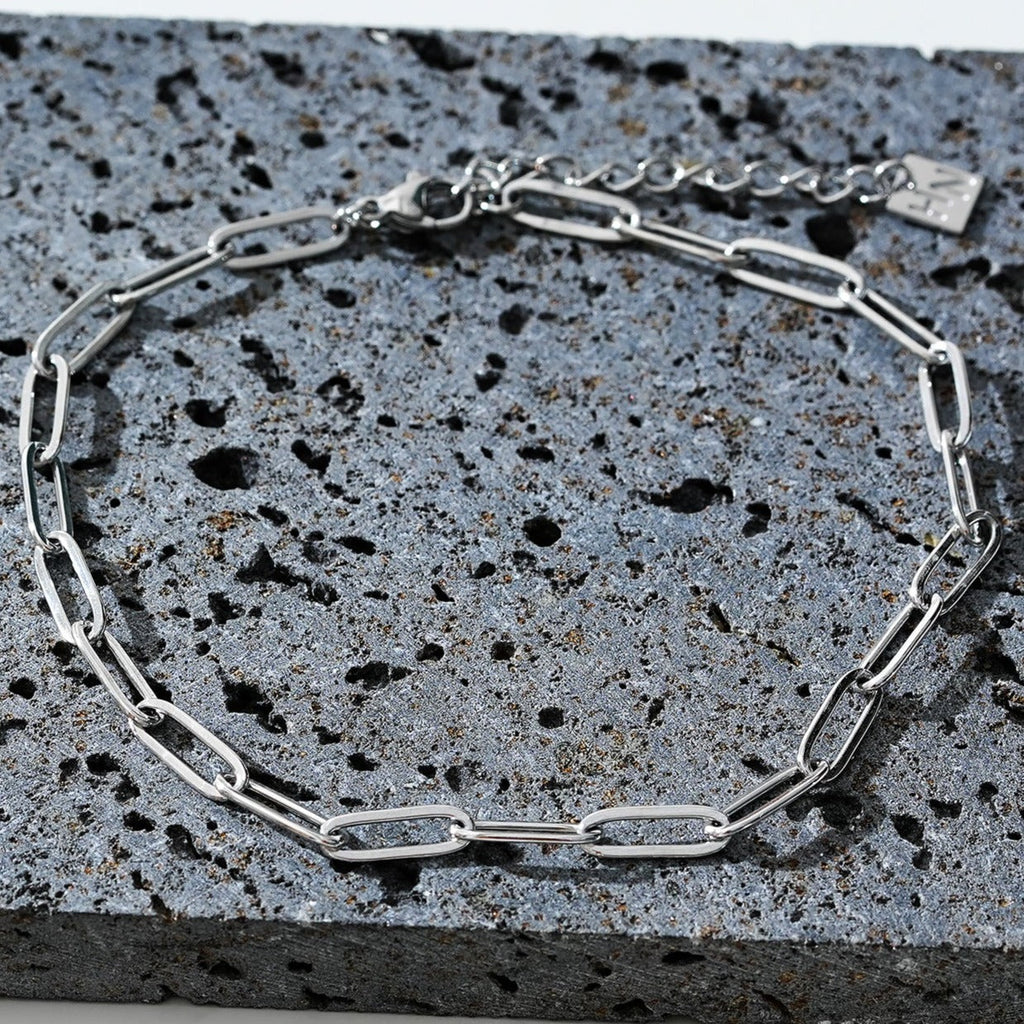 HAKILA LG: Essential Sillver Chain Link Paper-Clip Anklet
