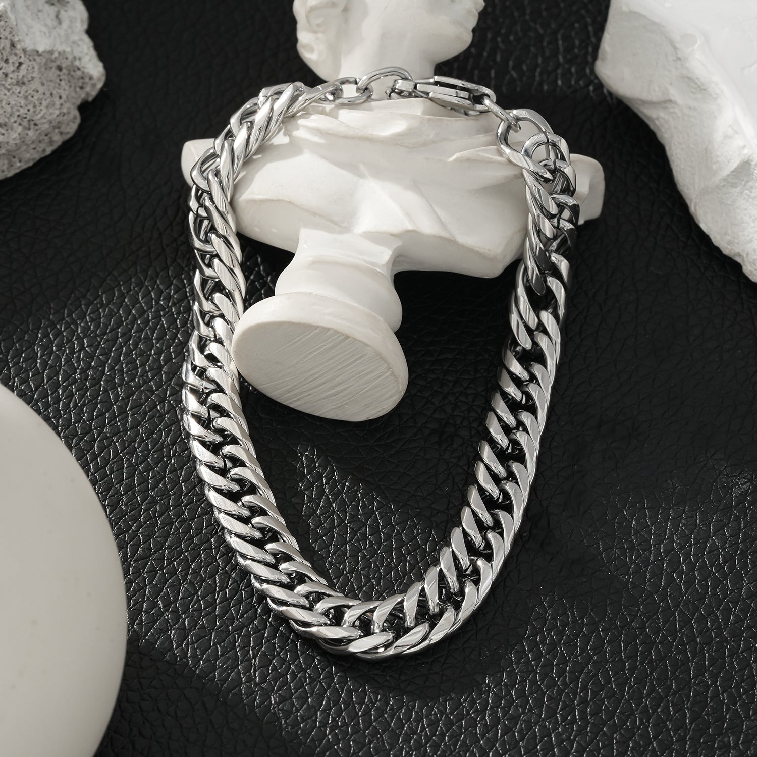 FARAJI: Unisex Chunky Silver Bracelet - Bold & Stylish - Unapologetically You!