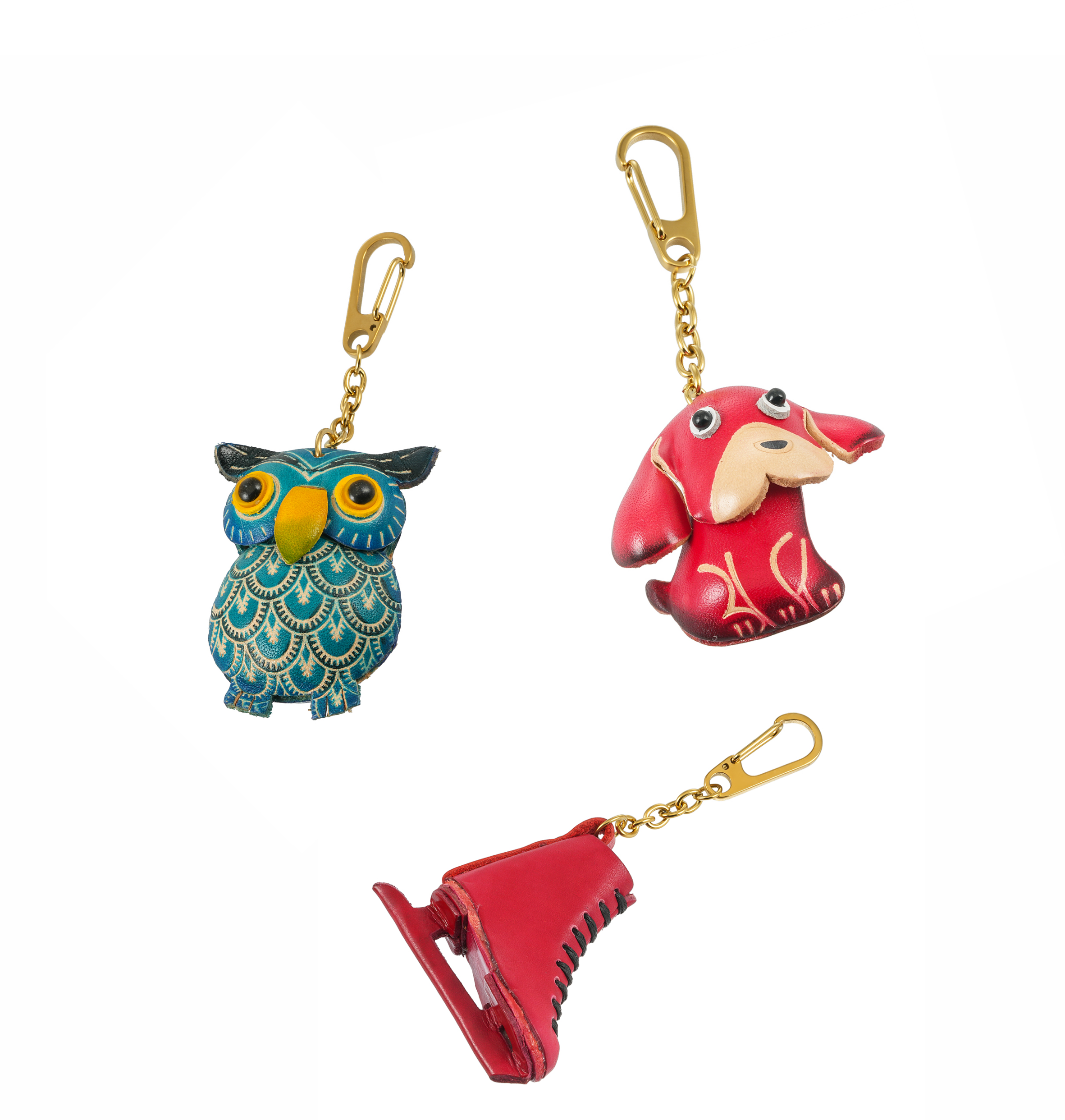 Whimsy Luxe Leather Key Rings Collection | 18K Gold Infused Collectable Characters