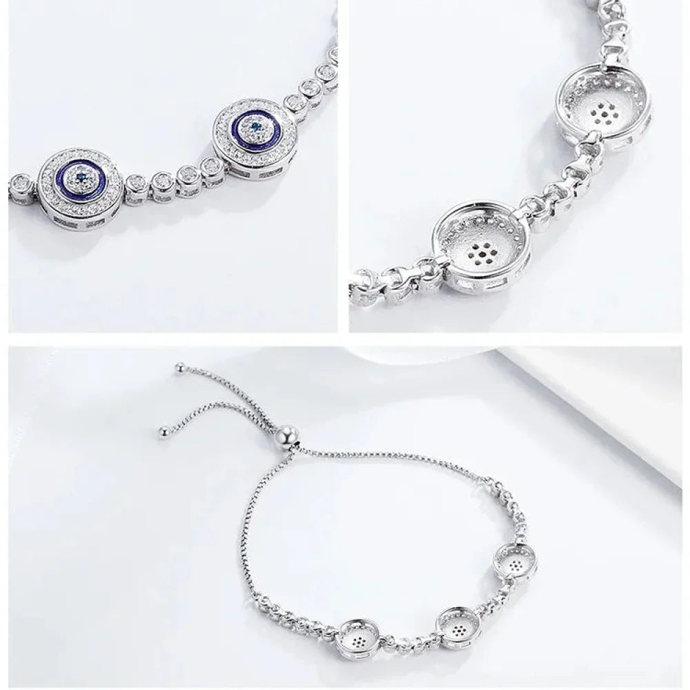 925 Sterling Silver Evil Eye Tennis Bracelet