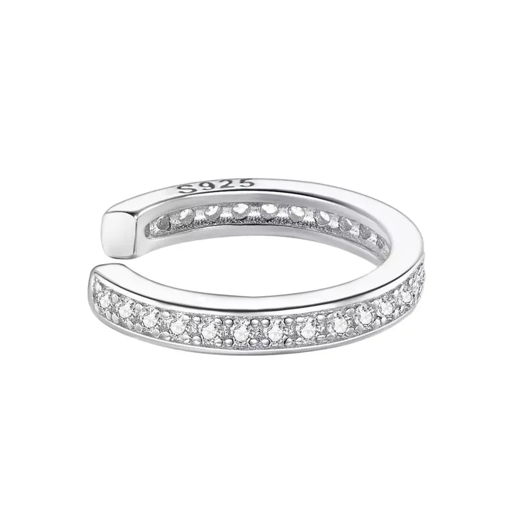 925 Sterling Silver Ear Cuff - Elegant Gold Color Clip Earrings For Women