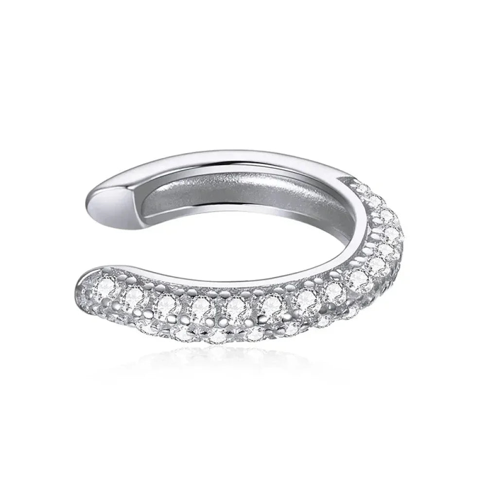 925 Sterling Silver Ear Cuff - Elegant Gold Color Clip Earrings For Women