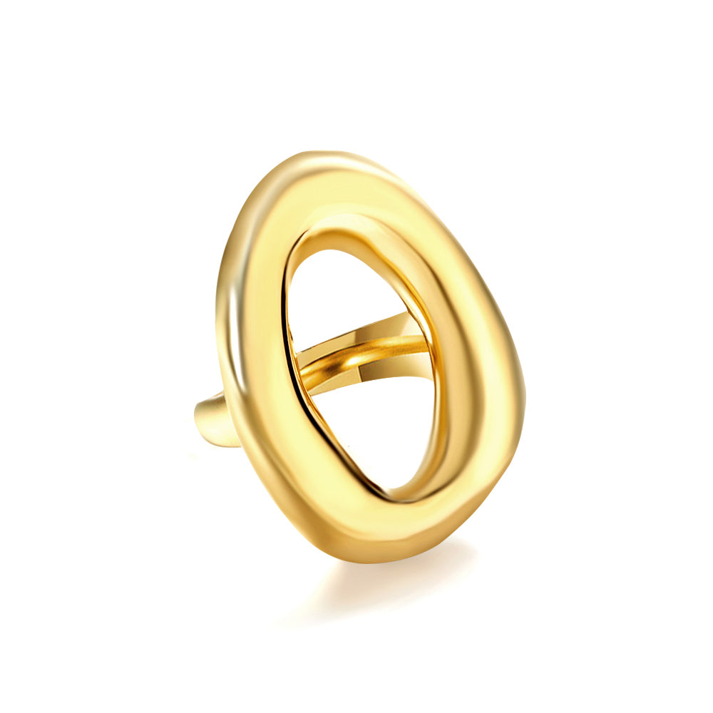 Golden Organic Embrace Ring