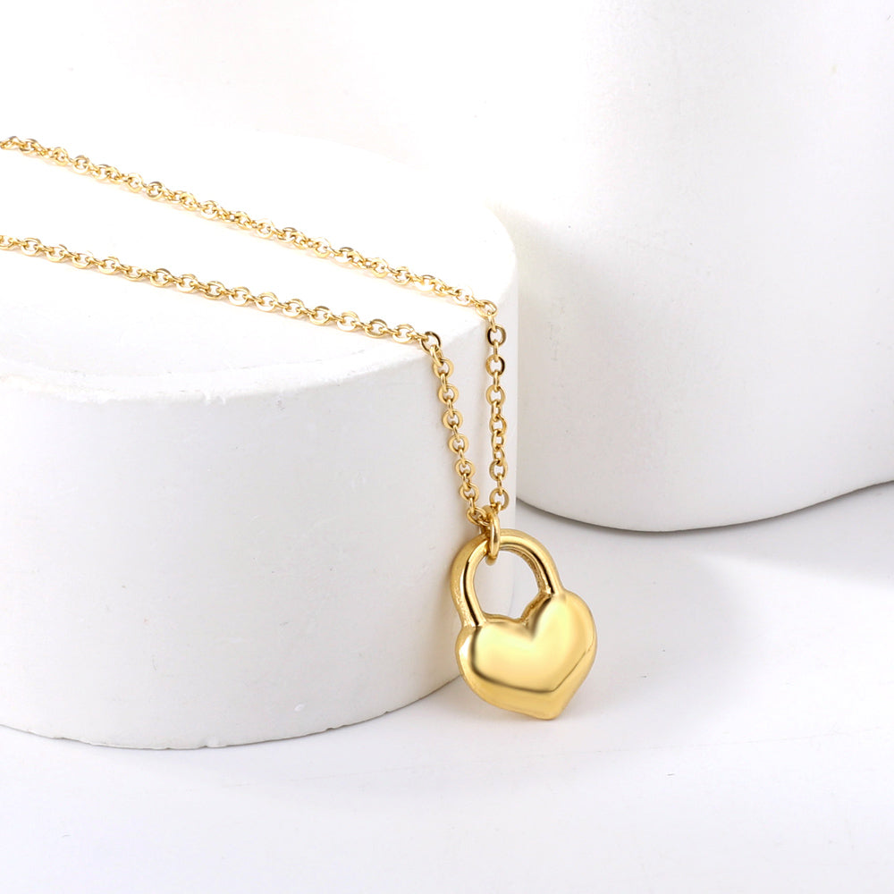 Heart Lock Charm Necklace