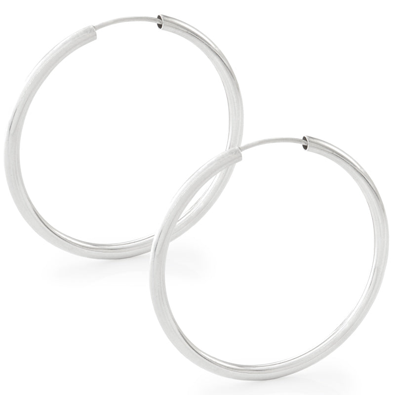 36mm Thick Silver Hoop Earrings