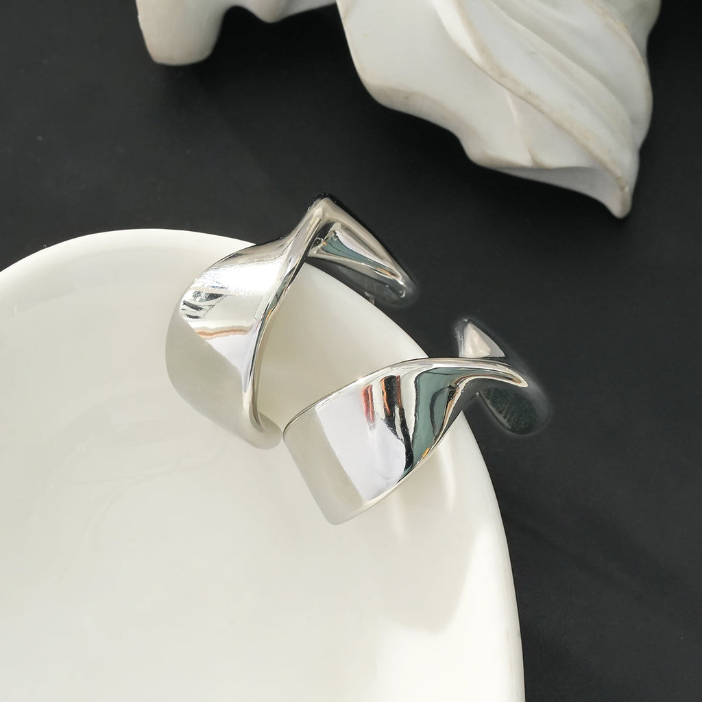MILROSTA Silver Toned (White Gold): Industrial-Chic Earrings – Modern Elegance Redefined