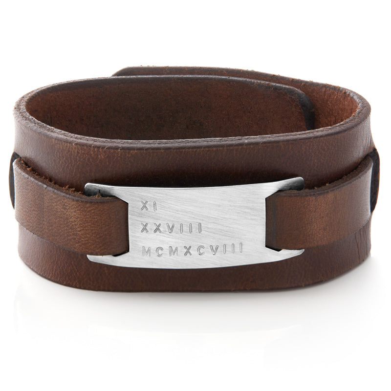 Men's Brown Leather Cuff