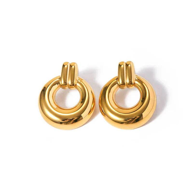 Radiant Round Gold Earrings