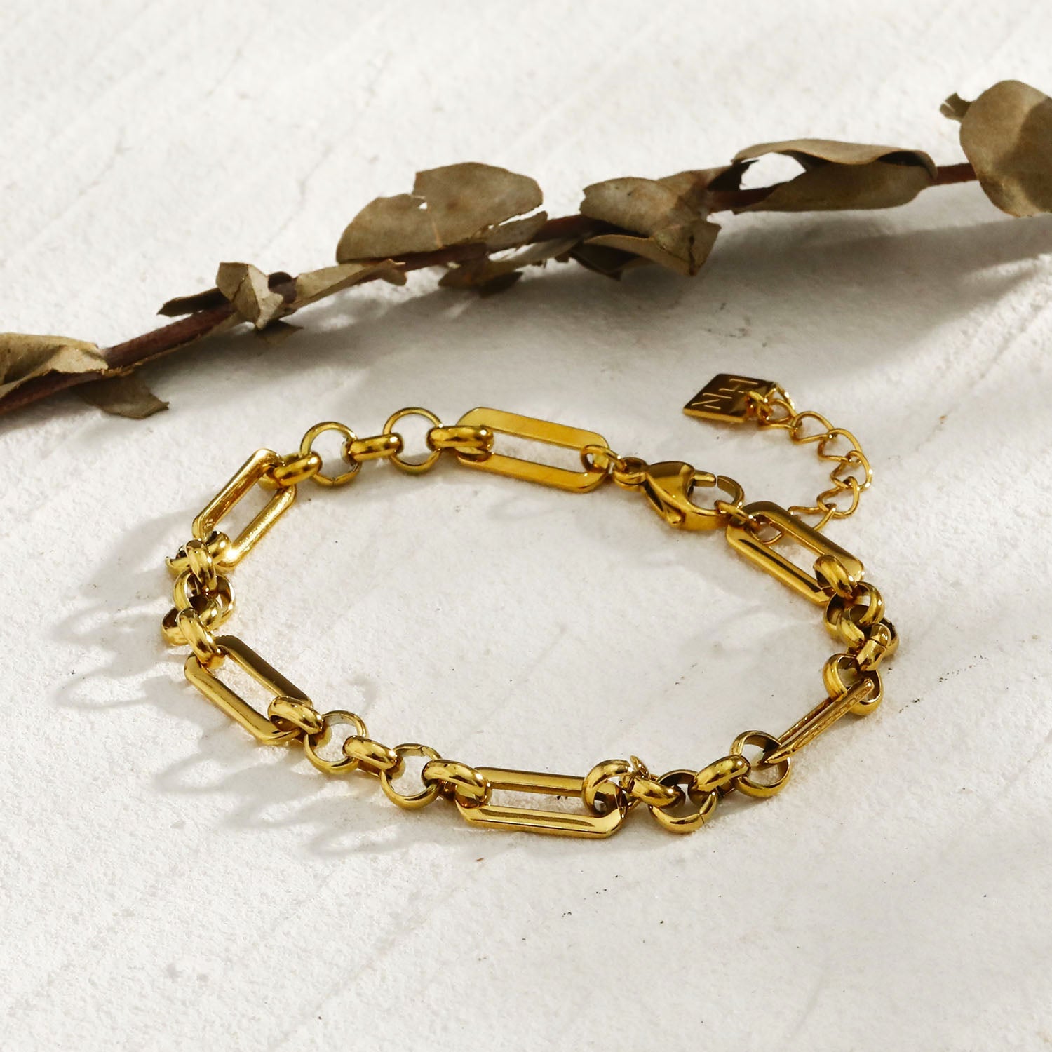 CLICHY Multi Shaped Linked & Beaded Statement Bracelet