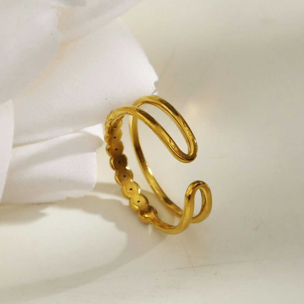 ORDELLA: Parallel Double Stacked Zirconia Embellished Ring