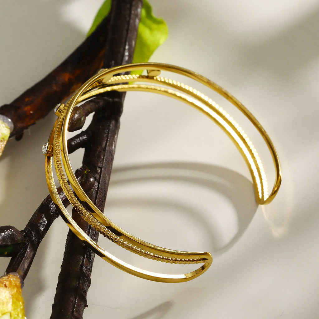 LADARIA 'Trio of Cuffs' Bracelet with Zirconia Highlights