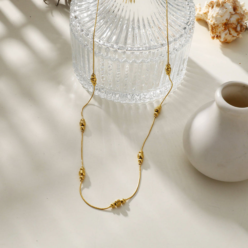 PAULINA Delicate Beaded Chain Necklace