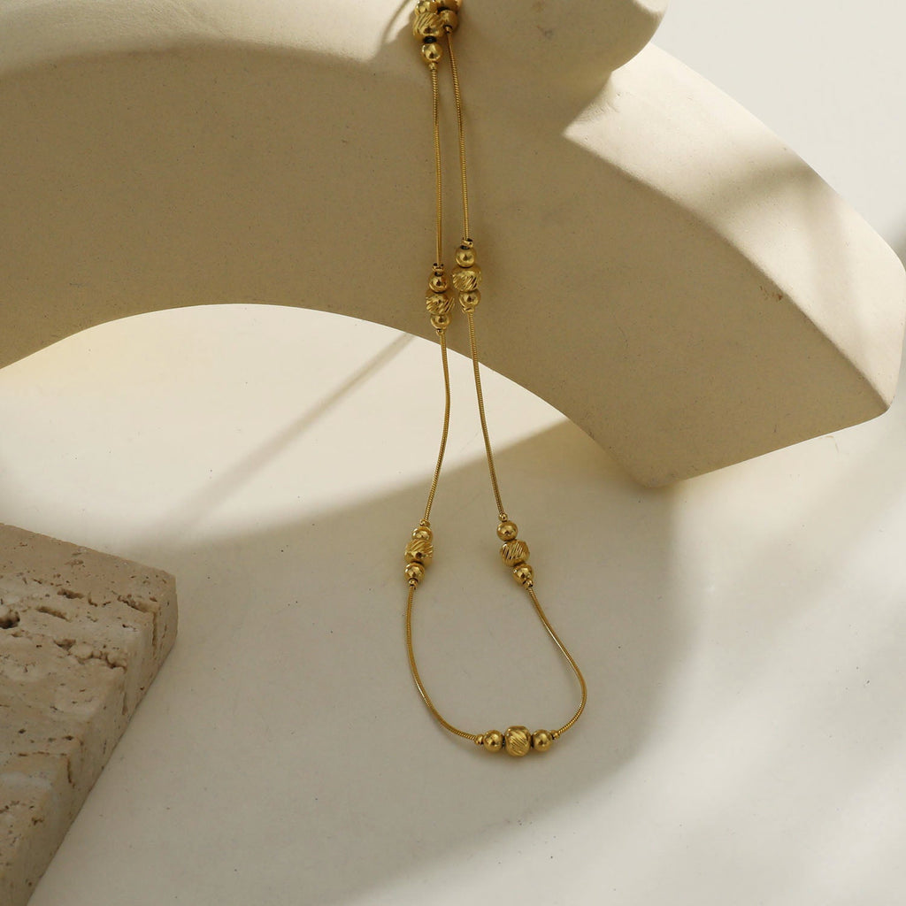 PAULINA Delicate Beaded Chain Necklace