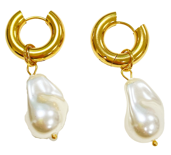 Pearl Circle Drop Earrings