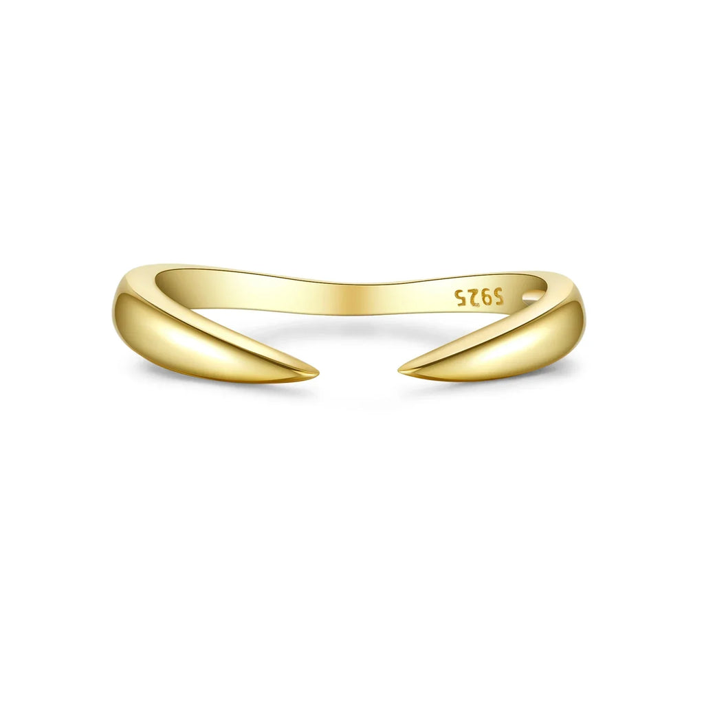 925 Sterling Silver Gold Talon Open Ring