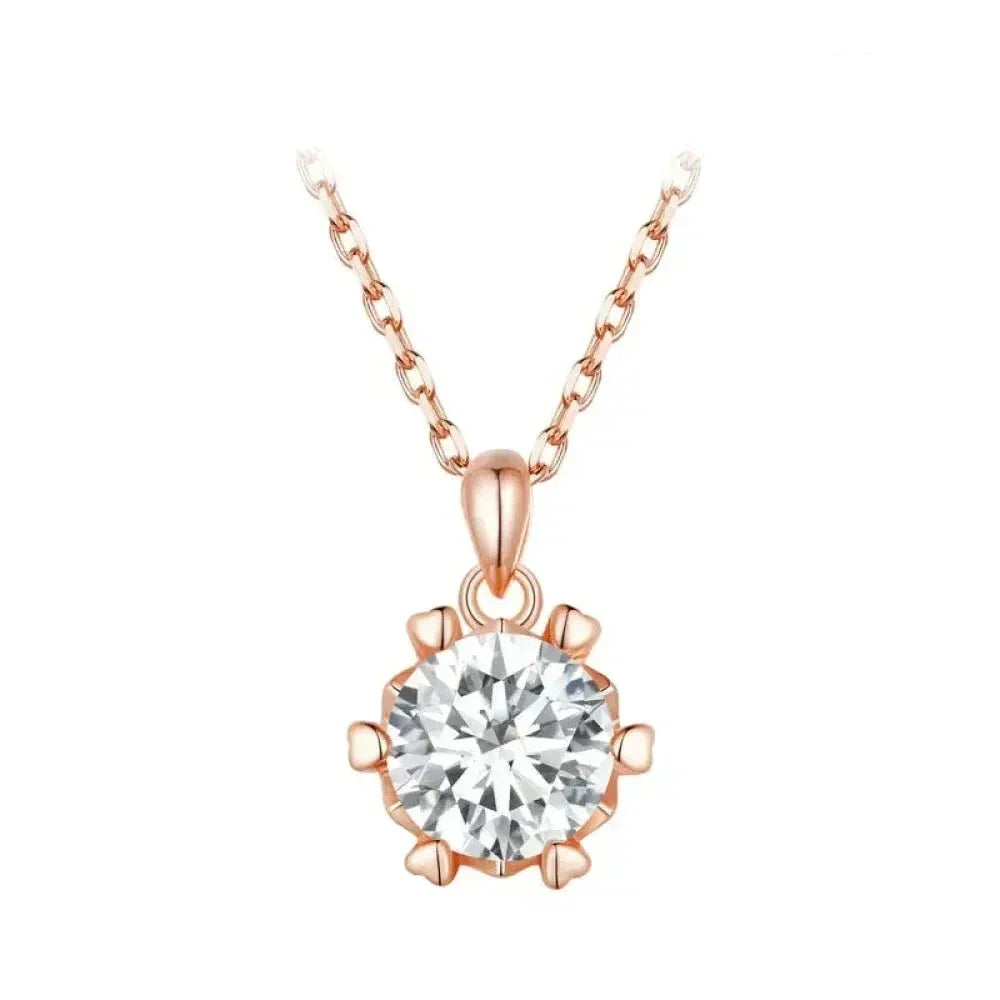 Stunning 1 Carat Moissanite Pendant Necklace | 925 Sterling Silver | Wedding & Bridal Fine Jewelry