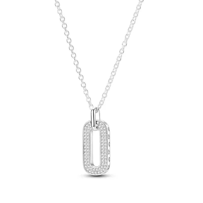 Radiant Oval Sterling Silver Pendant Necklace
