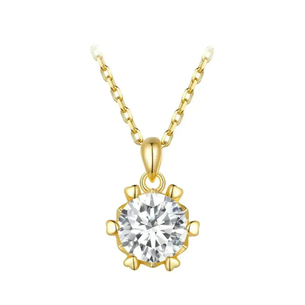 Stunning 1 Carat Moissanite Pendant Necklace | 925 Sterling Silver | Wedding & Bridal Fine Jewelry