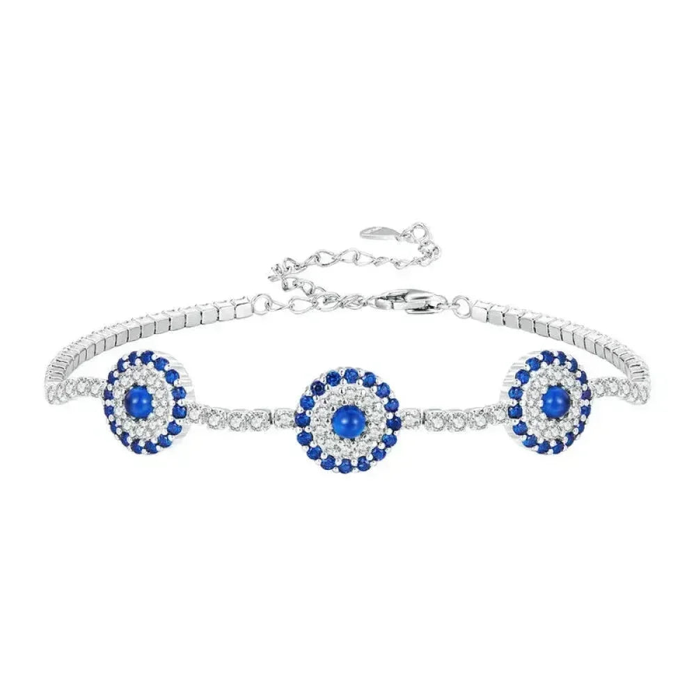 925 Sterling Silver Evil Eye Tennis Bracelet