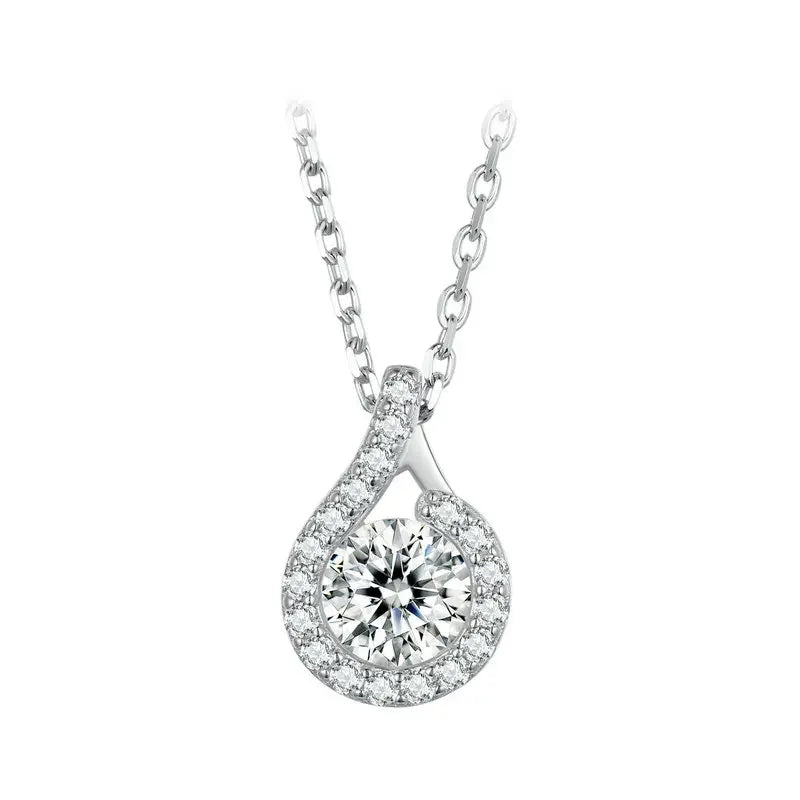Dazzling 1ct Moissanite Sterling Silver Pendant Necklace