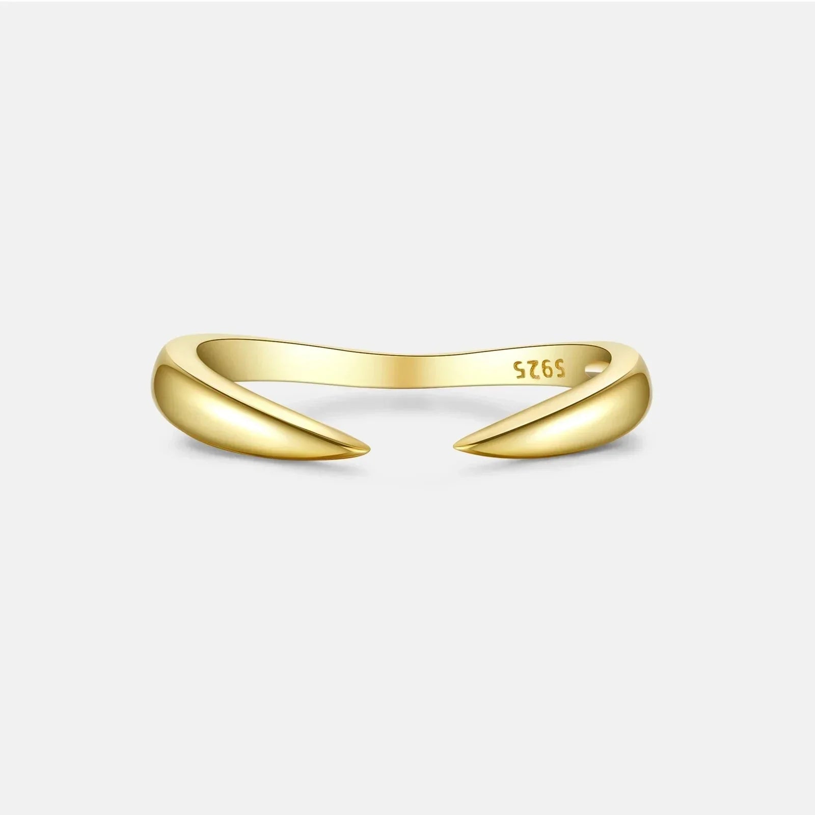 925 Sterling Silver Gold Talon Open Ring