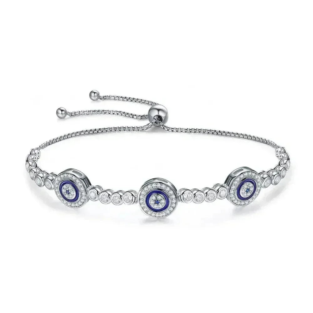 925 Sterling Silver Evil Eye Tennis Bracelet