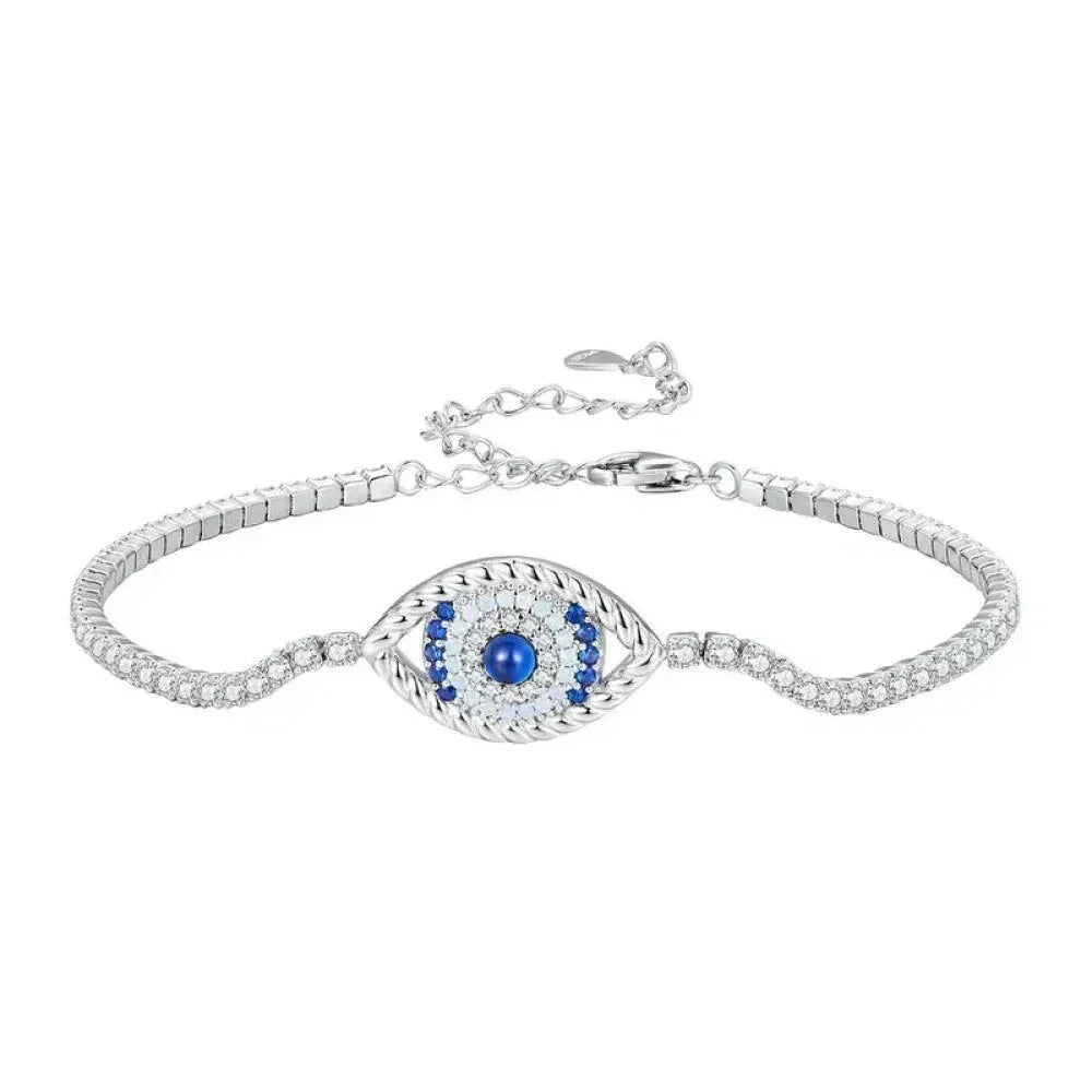 925 Sterling Silver Evil Eye Tennis Bracelet