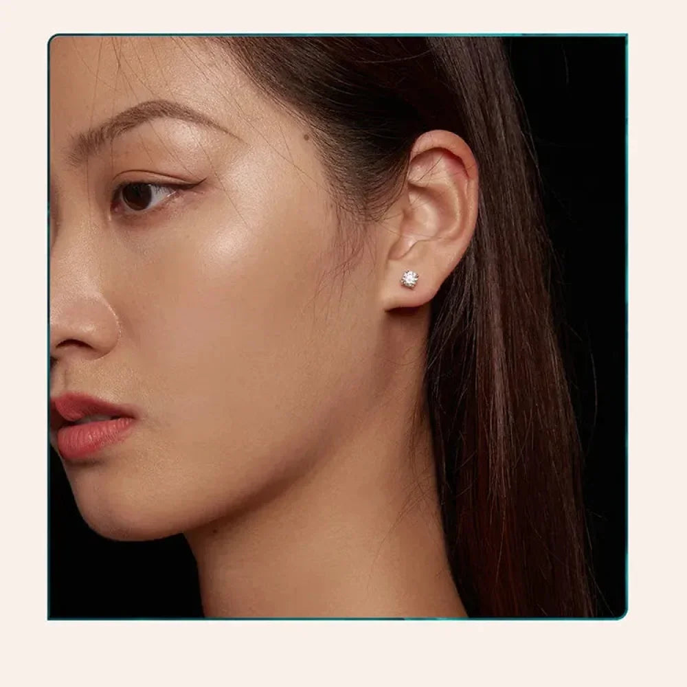 Breathtaking Moissanite Heart Stud Earrings | 925 Sterling Silver