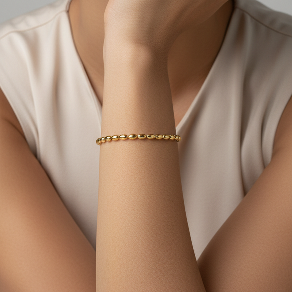 Wheat Bead Charm Bracelet