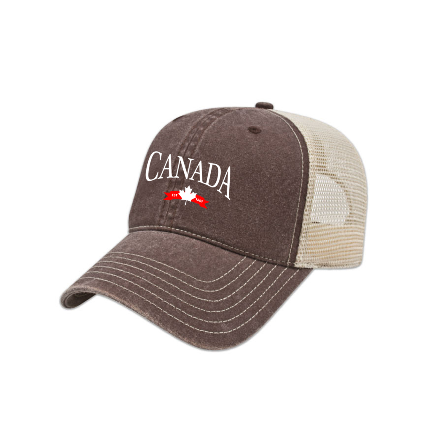 CANADA VARSITY EMBROIDERED VINTAGE TRUCKER CAP